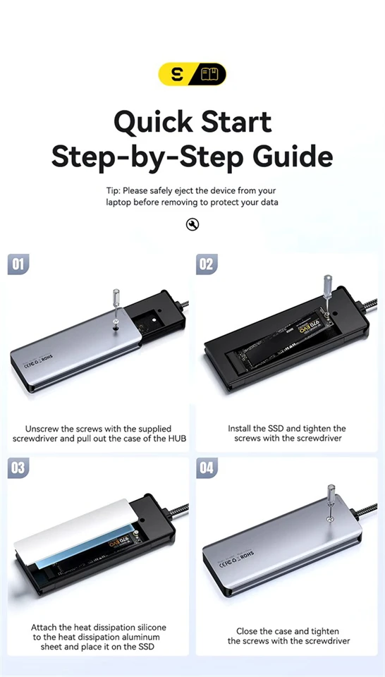 ES-HB01 6 in 1 USB dokkoló állomás laptophoz