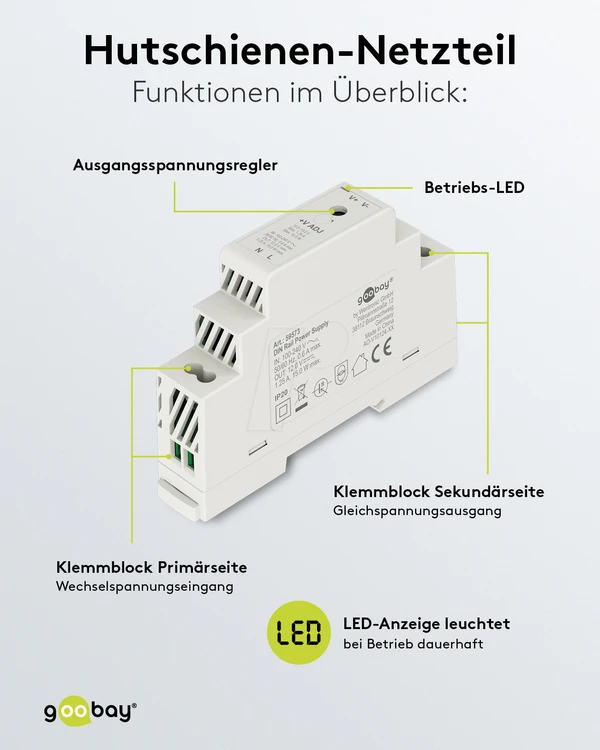 Goobay 59573 DIN-sínes tápegység