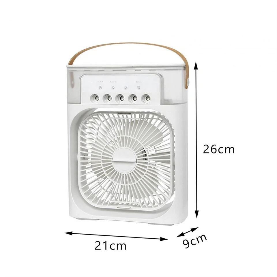 Hordozható léghűtő ventilátor és párásító