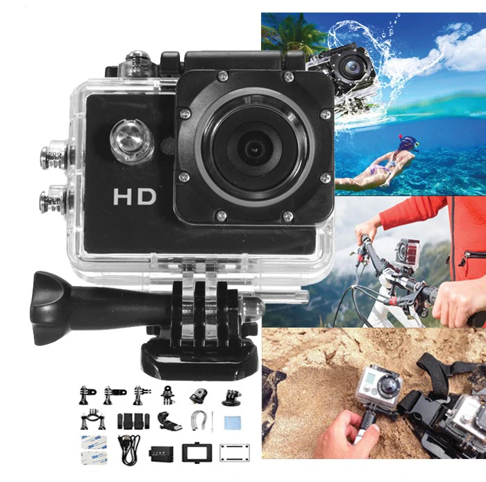 1080p vízálló sportkamera szett