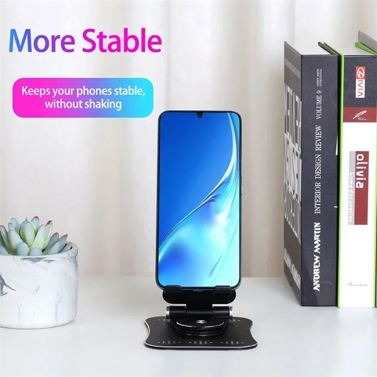 G61 összecsukható alumínium asztali telefontartó, 360°