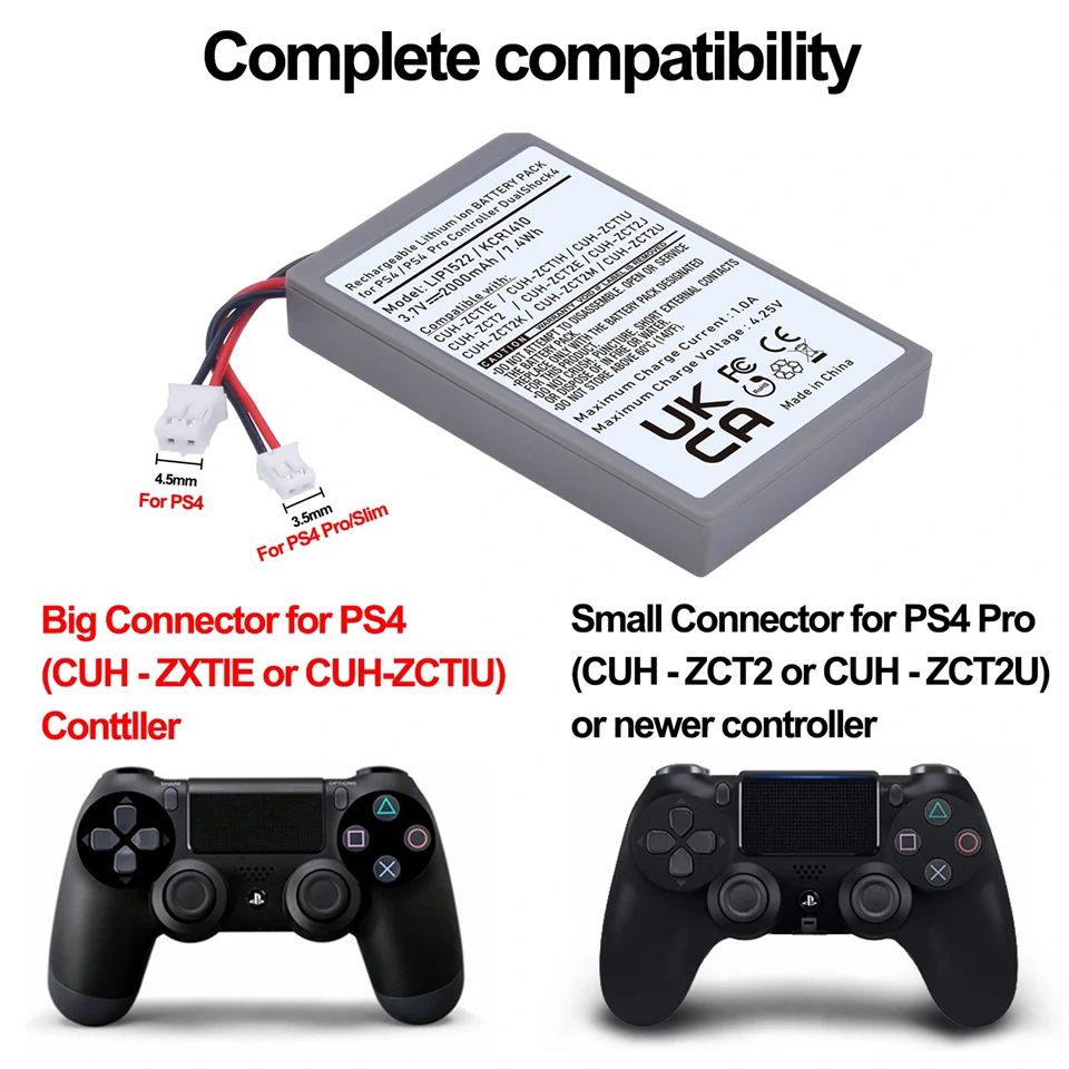PS4/PS4pro kontroller akkumlátor (2000 mAh)