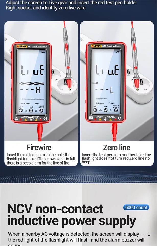 ANENG 681 LCD feszültség és voltmérő multiméter