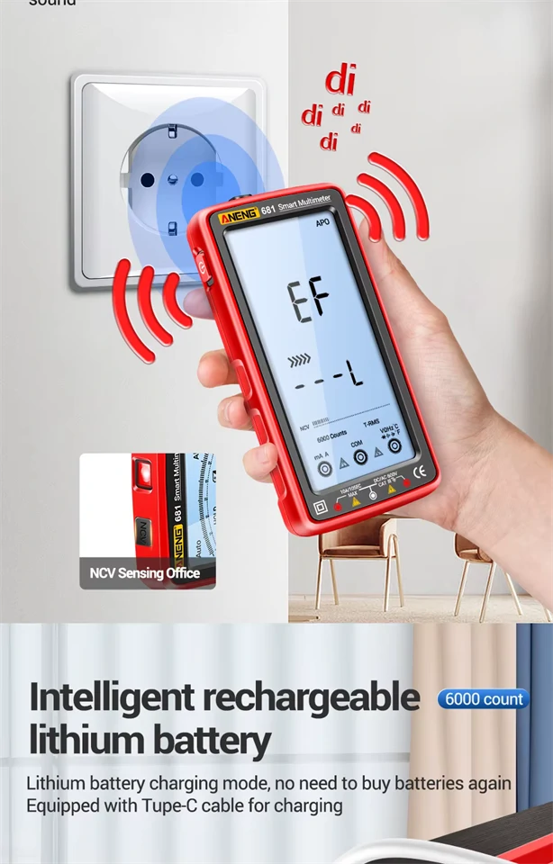 ANENG 681 LCD feszültség és voltmérő multiméter