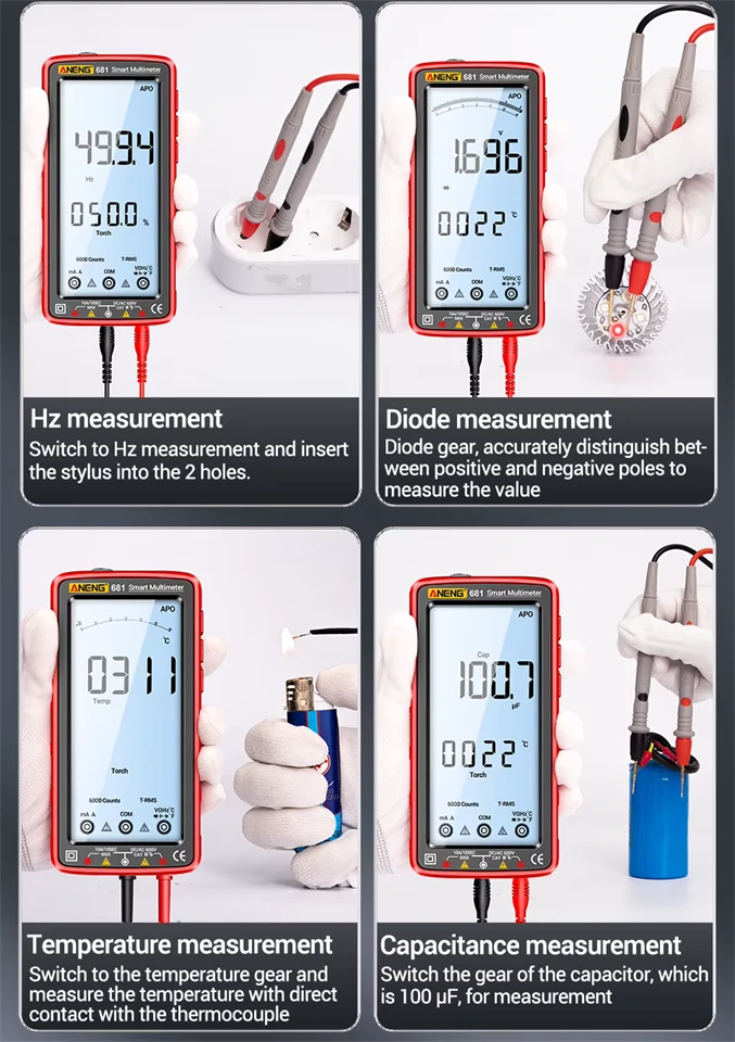 ANENG 681 LCD feszültség és voltmérő multiméter
