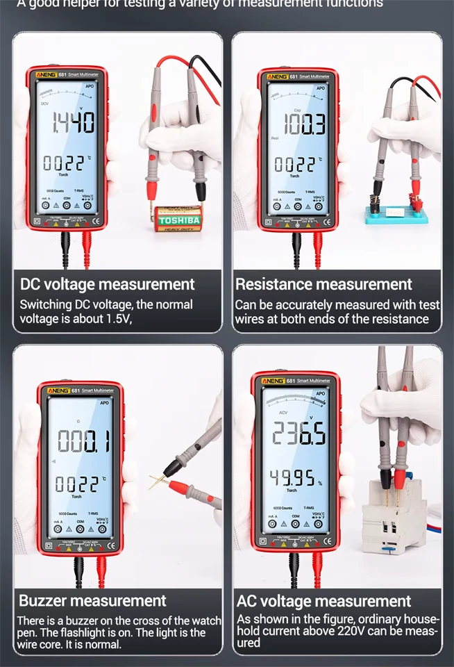ANENG 681 LCD feszültség és voltmérő multiméter
