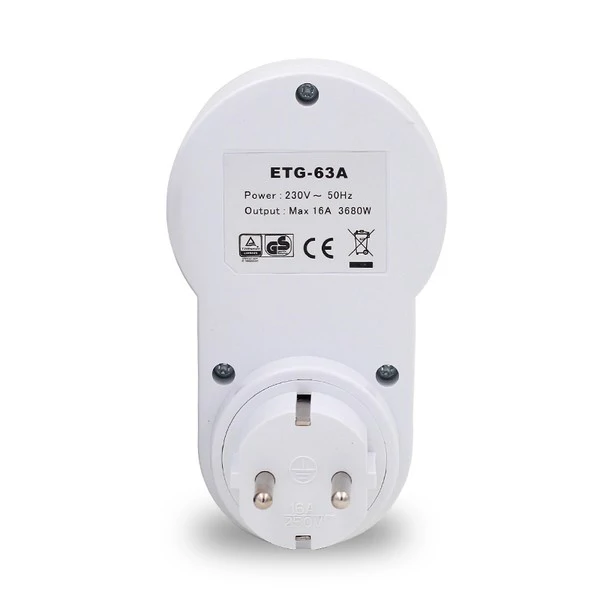 ETG-63A digitális időkapcsoló / időzíthető konnektor