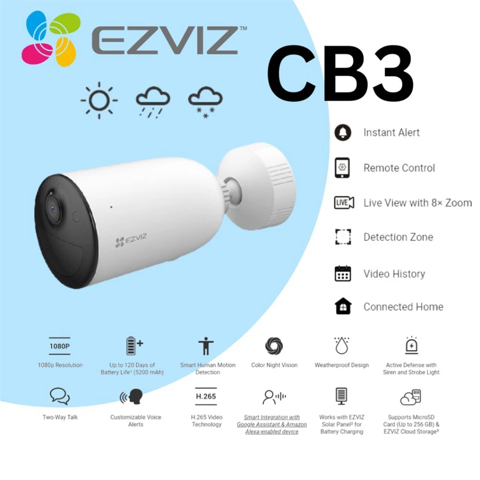 EZVIZ EB3 4G okos kamera akkumlátorral