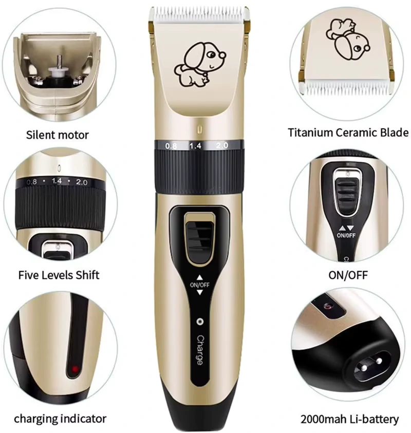 Akkumulátoros kisállat trimmer kit 