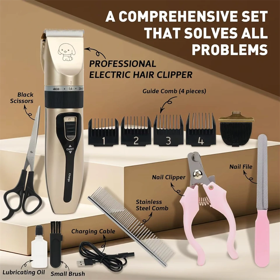 Akkumulátoros kisállat trimmer kit 