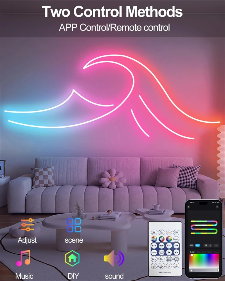 Smart USB Neon LED szalag 5m