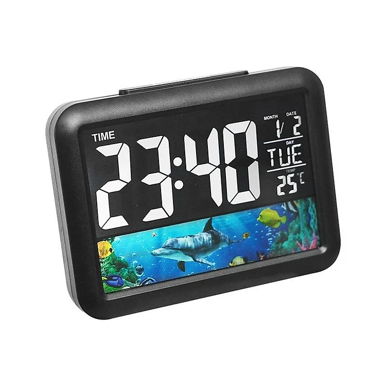 7002WJ színes LCD kijelzős LED óra fekete delfin