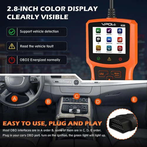 VPOW K88 profi OBDII/EOBD diagnosztikai eszköz