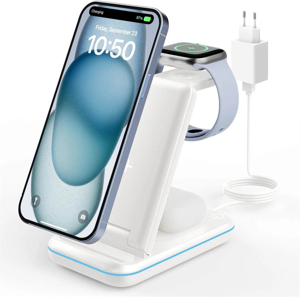 JoyGeek GY-Z8A 3 az 1-ben összecsukható vezeték nélküli töltőállomás