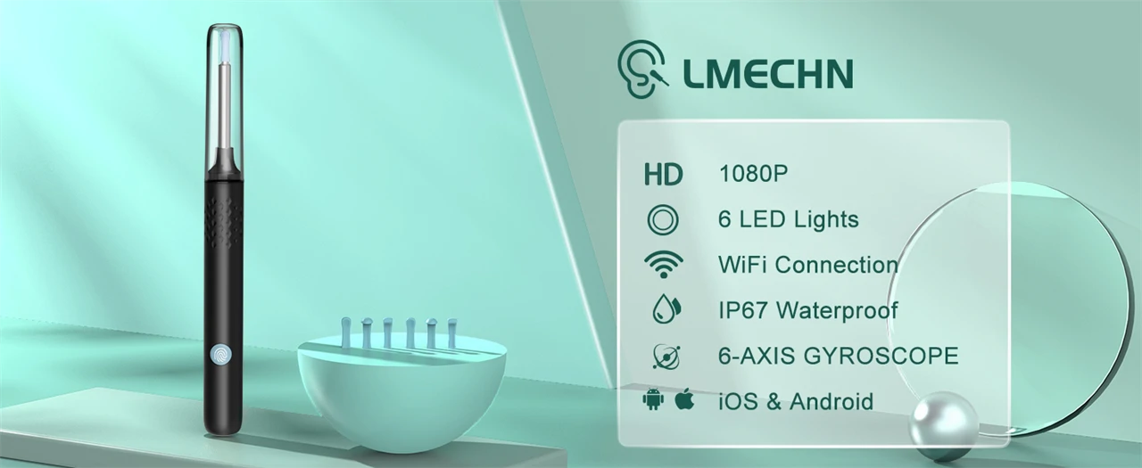 LMECHN 1080P fülkamera kit LED fénnyel