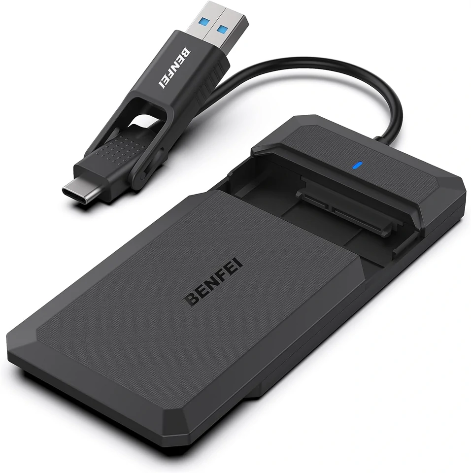 BENFEI 2.5" SATA-USB külső merevlemez ház (Type-C/A, SSD SATA III, UASP)