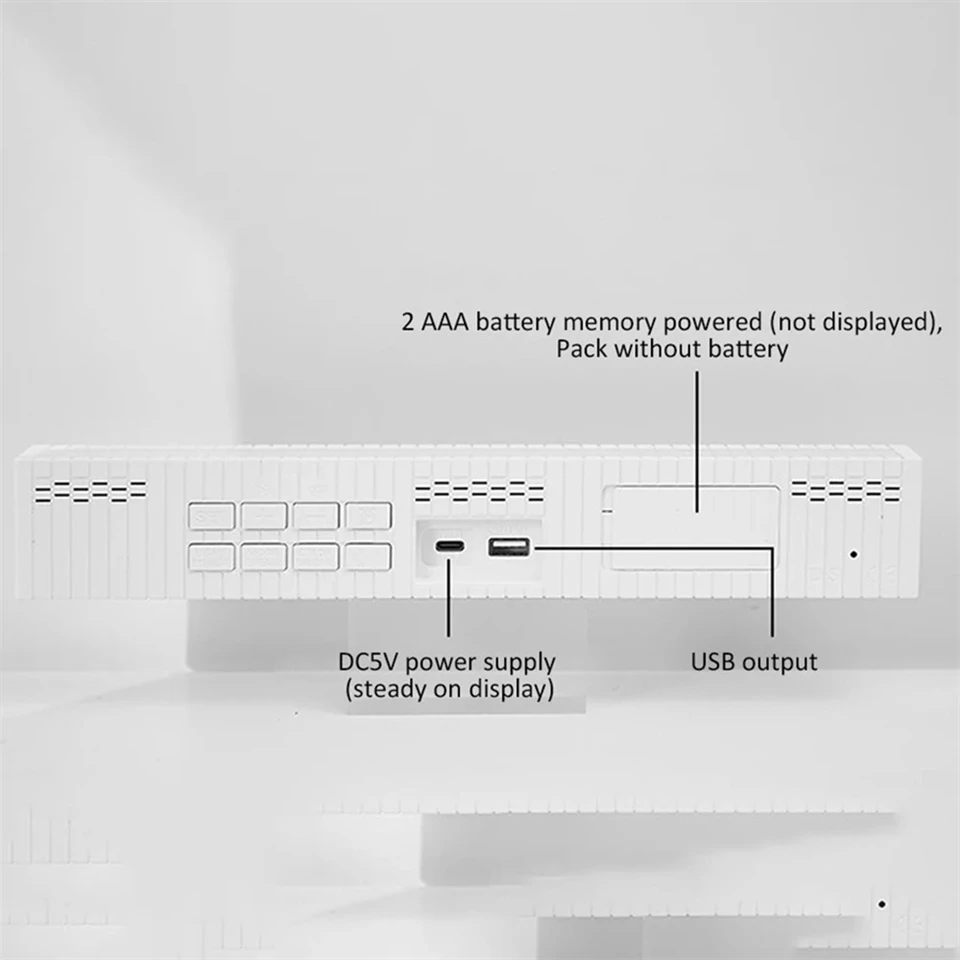 Digitális LED ébresztőóra ritmusra villogó LED sorral