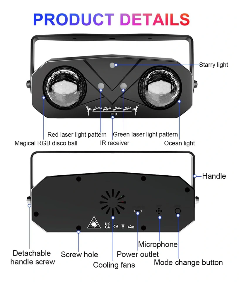 5in1 party fény projektor