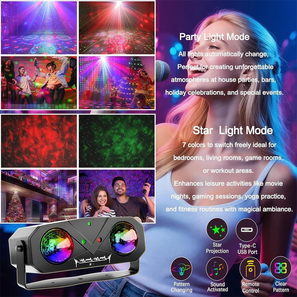 5in1 party fény projektor