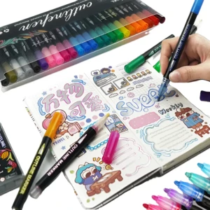 Metál kontúr filctoll készlet – ezüst színű vonalak színes kontúrral