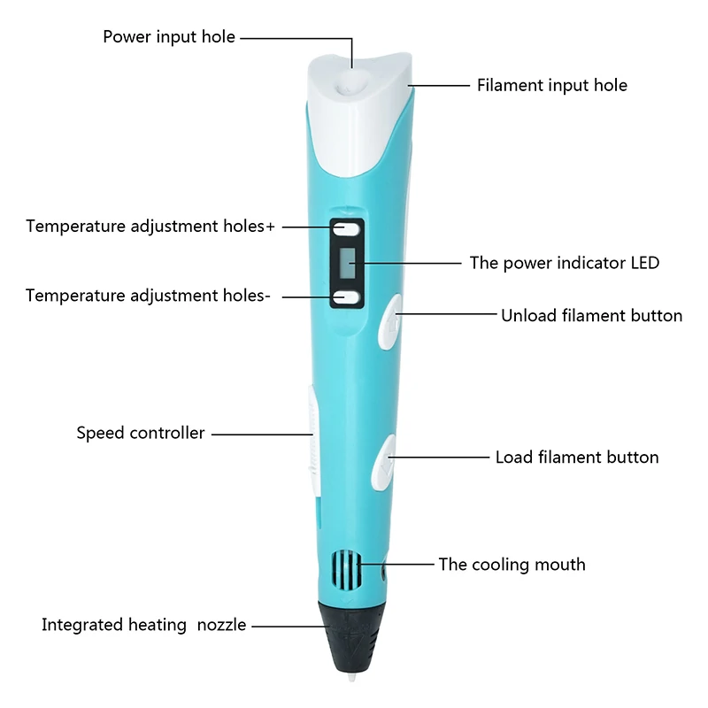 Kreatív 3D nyomtató toll térbeli rajzok készítéséhez