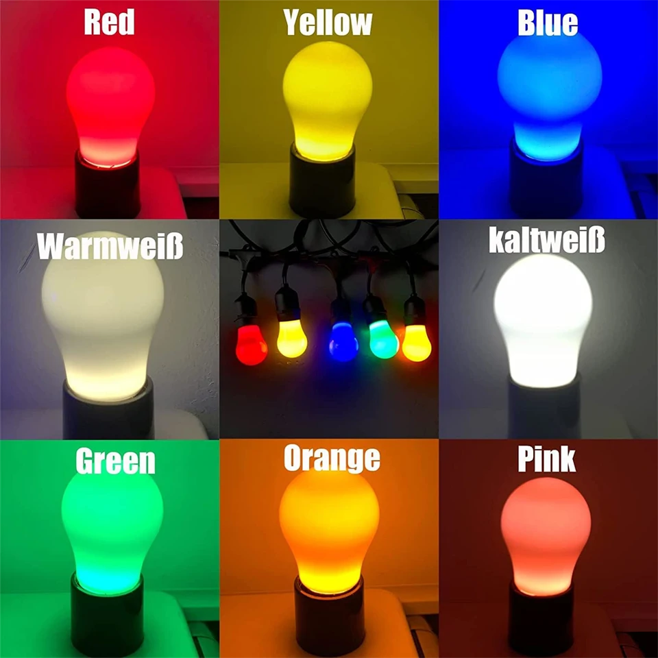 Színes E27 izzók készlet (10 darab)