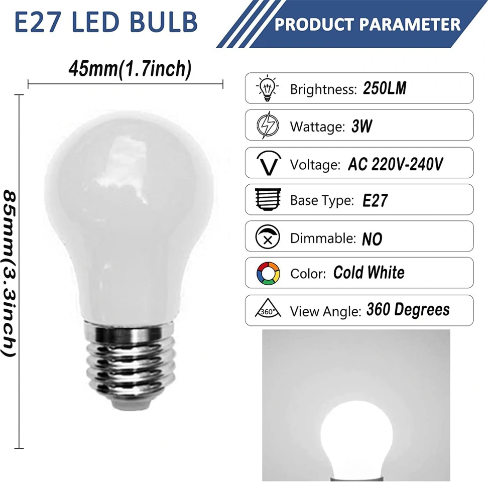 Színes E27 izzók készlet (10 darab)