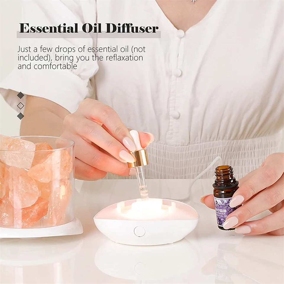 LED hangulat sólámpa himalája sókristályokkal és aroma párologtató funkcióval