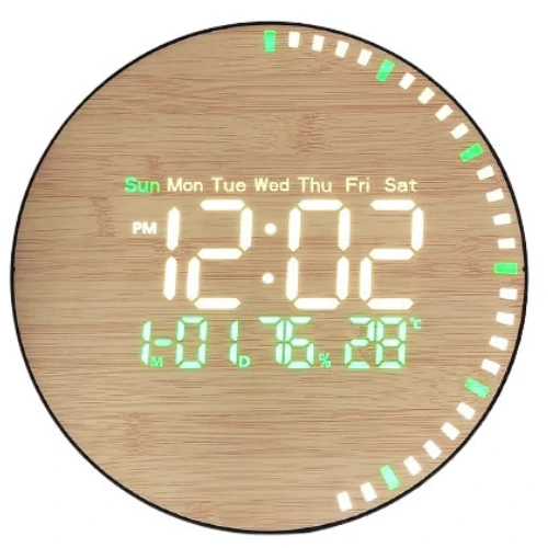 LED bambusz falióra távirányítóval (DS-5823L)