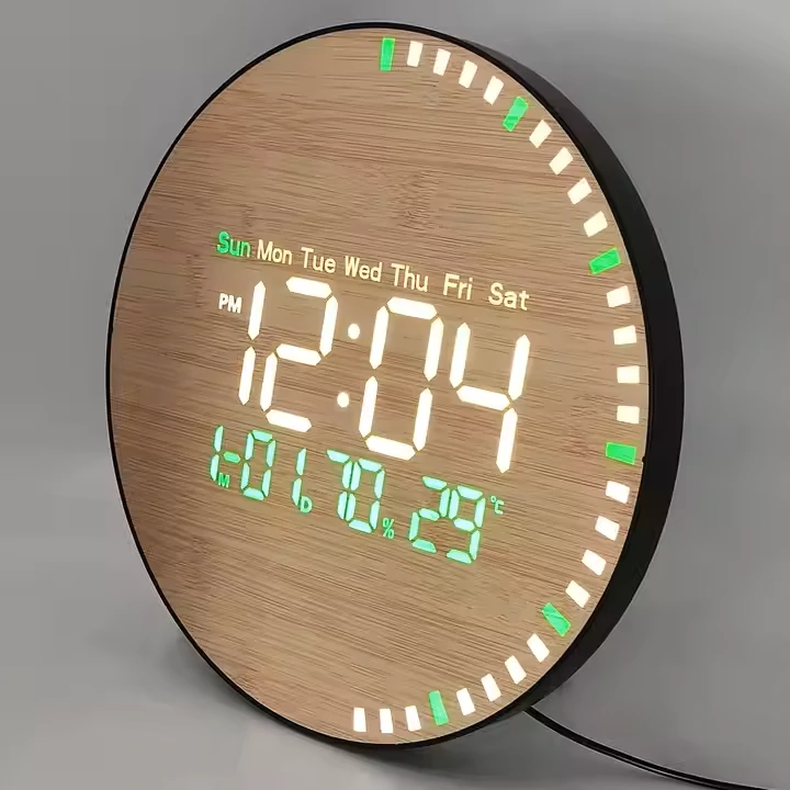 LED bambusz falióra távirányítóval (DS-5823L)