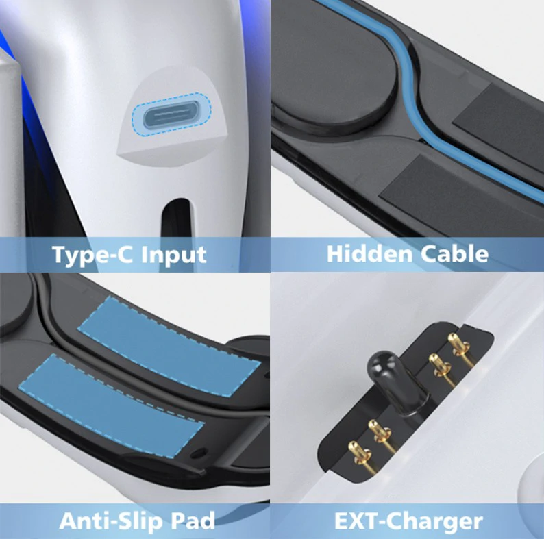 OIVO dual konzoltöltő és fejhallgató állvány (IV-P5252)