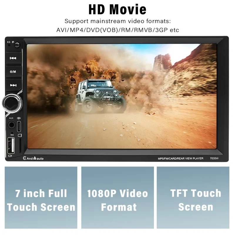 7035W 2DIN Bluetooth Autós MP5 Lejátszó