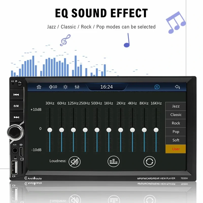 7035W 2DIN Bluetooth Autós MP5 Lejátszó
