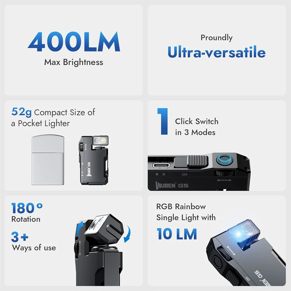 Wuben G5 micro zseblámpa