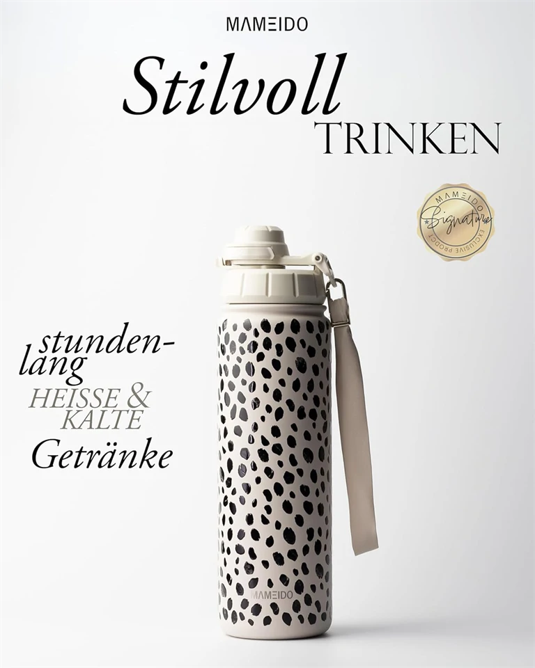 MAMEIDO thermo kulacs szívószállal 700 ml