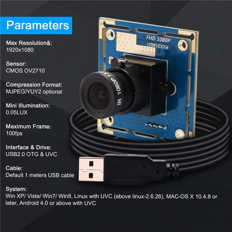 ELP 1080P USB Camera Module for Raspberry Pi