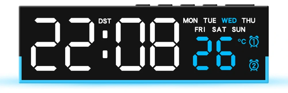 Többfunkciós LED digitális ébresztőóra hangulatvilágítással