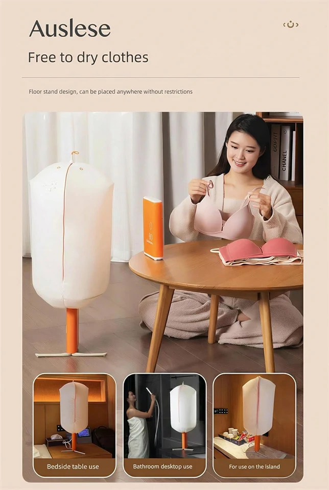 Hordozható mini elektromos ruhaszárító