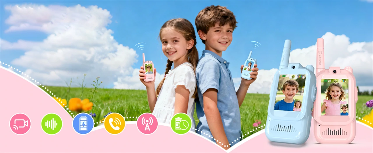 Videos walkie-talkie szett HD kameráva gyerekeknek
