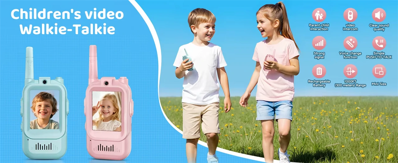 Videos walkie-talkie szett HD kameráva gyerekeknek