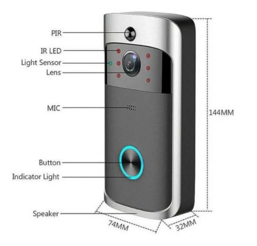 V5 kültéri kamerás csengő