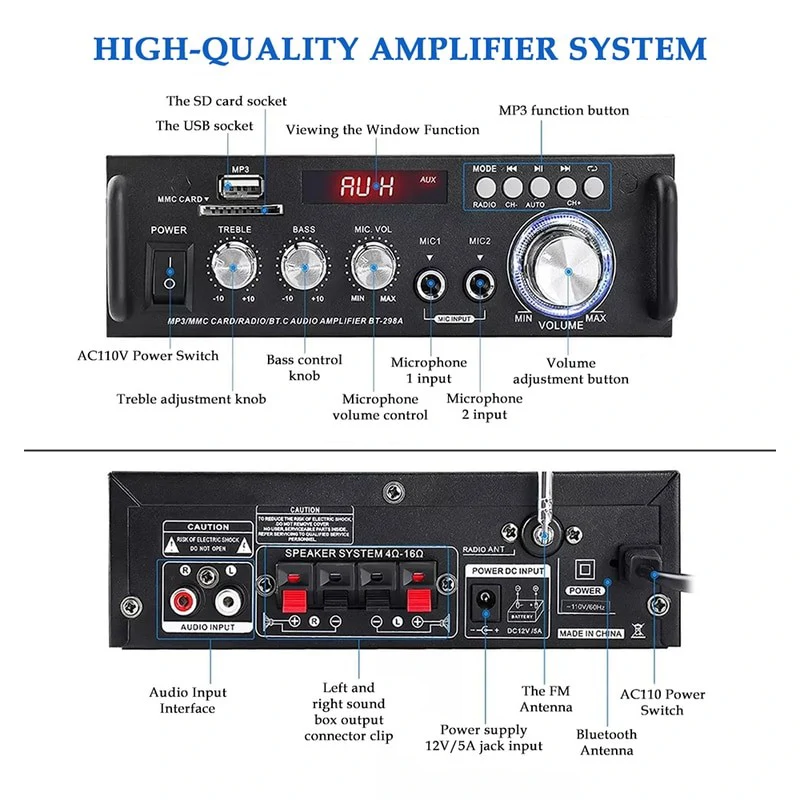 Digitális karaoke erősítő BT-298A