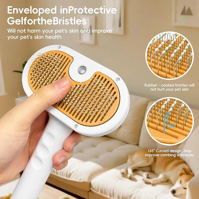 3 az 1-ben gőzölős kisállat fésű és masszírozó