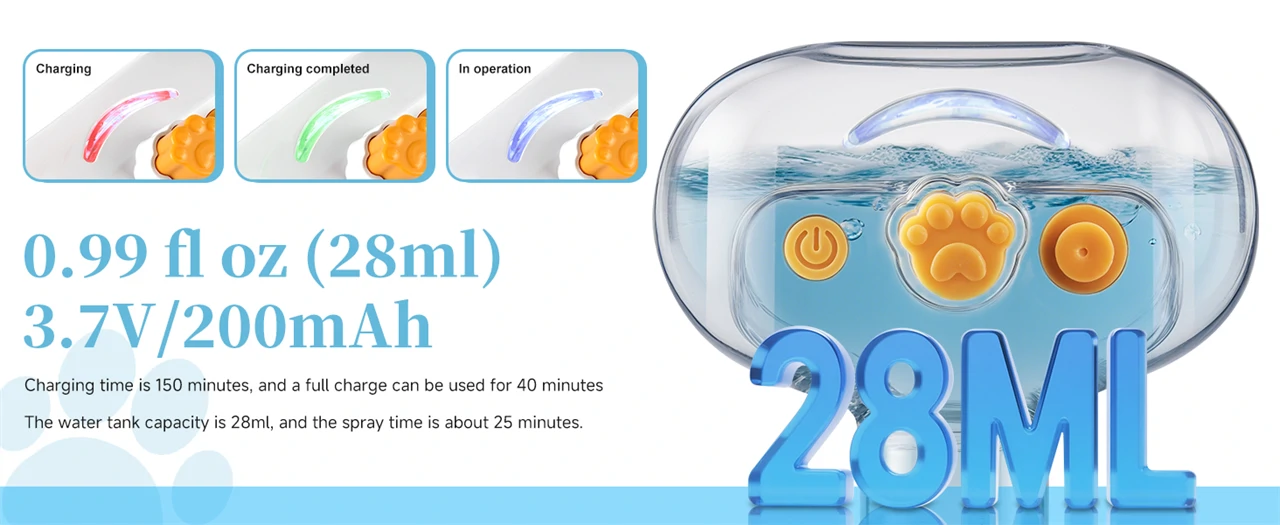 3 az 1-ben gőzölős kisállat fésű és masszírozó