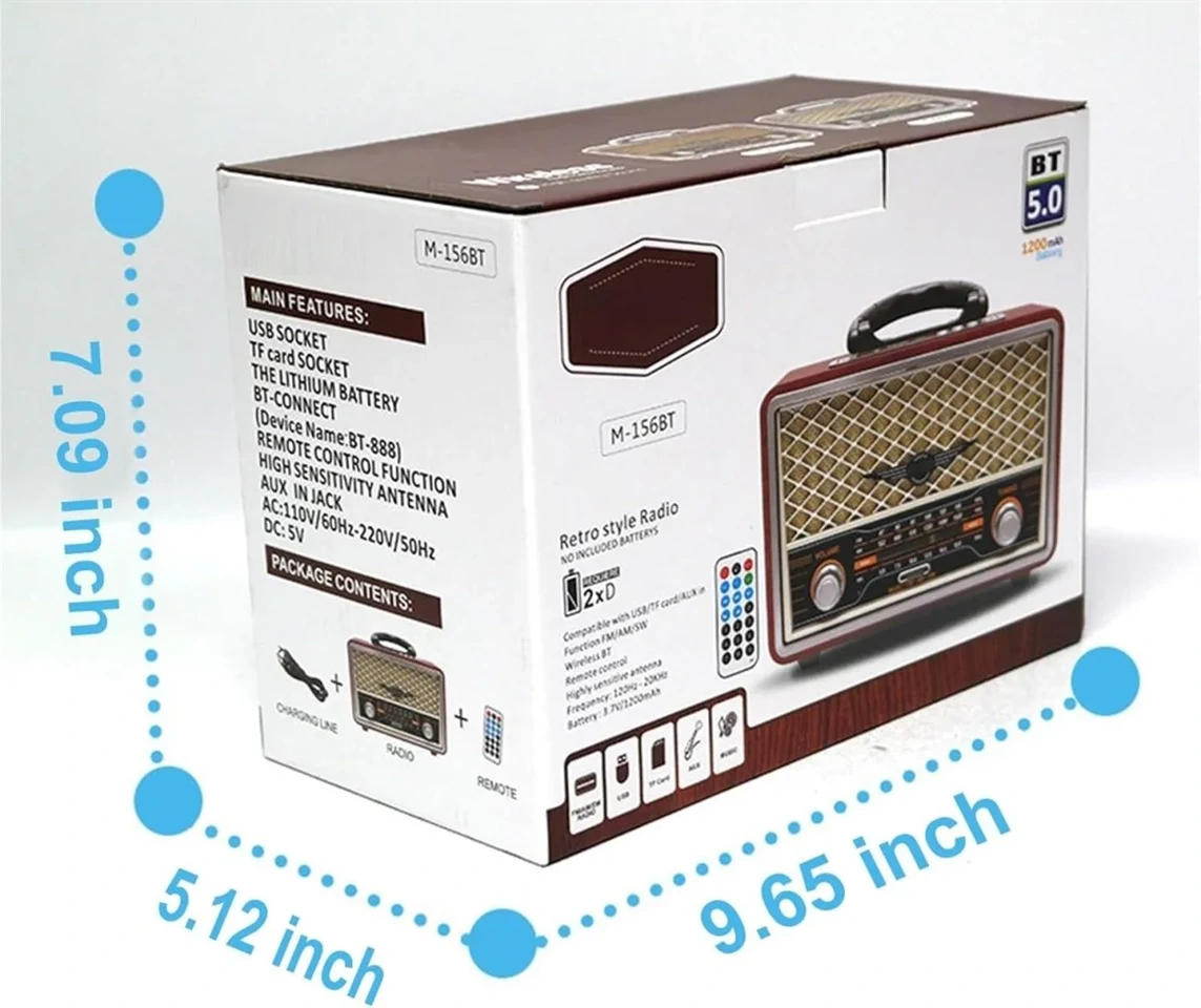 Meier régies stílusú bluetooth rádió M-156BT