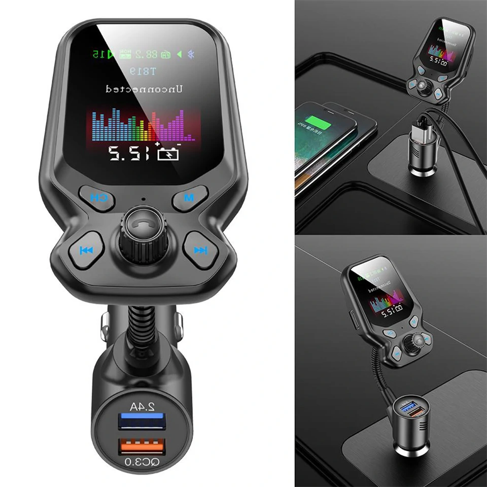 T819 BT FM transzmitter és töltő LCD kijelzővel