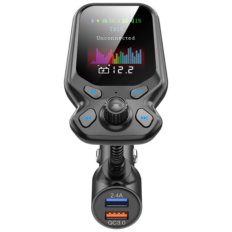 T819 BT FM transzmitter és töltő LCD kijelzővel