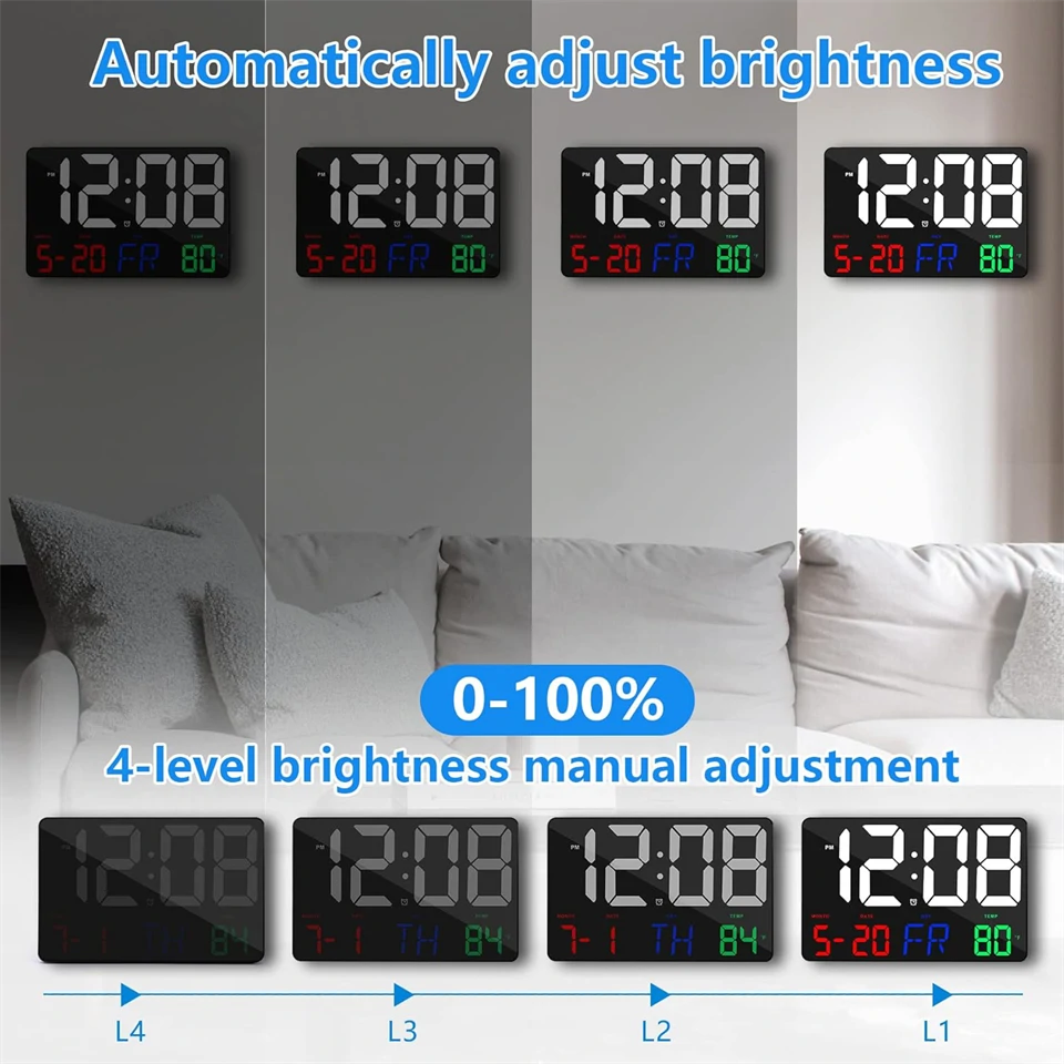 GH0707L LED falióra dátum és hőmérséklet kijelzéssel