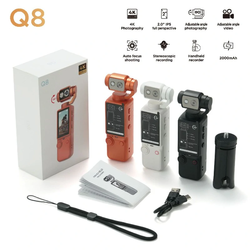 Q8 4K Ultra HD kézi vlogger sportkamera