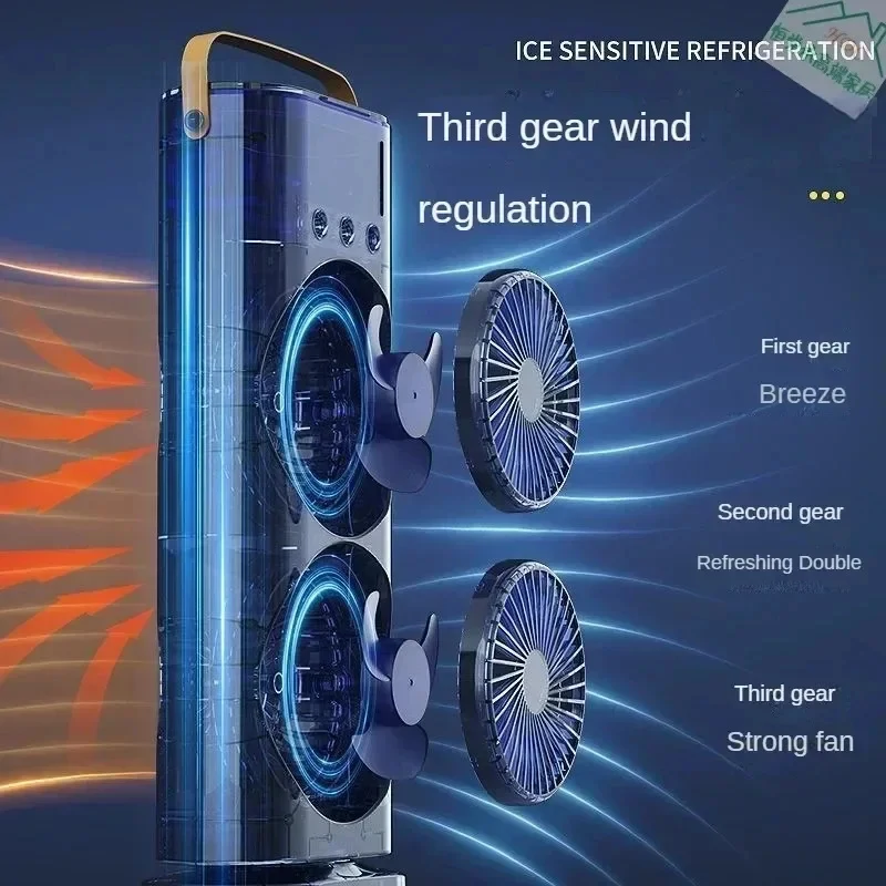 Jéggel tölthető vízpermetes asztali hűtőventilátor